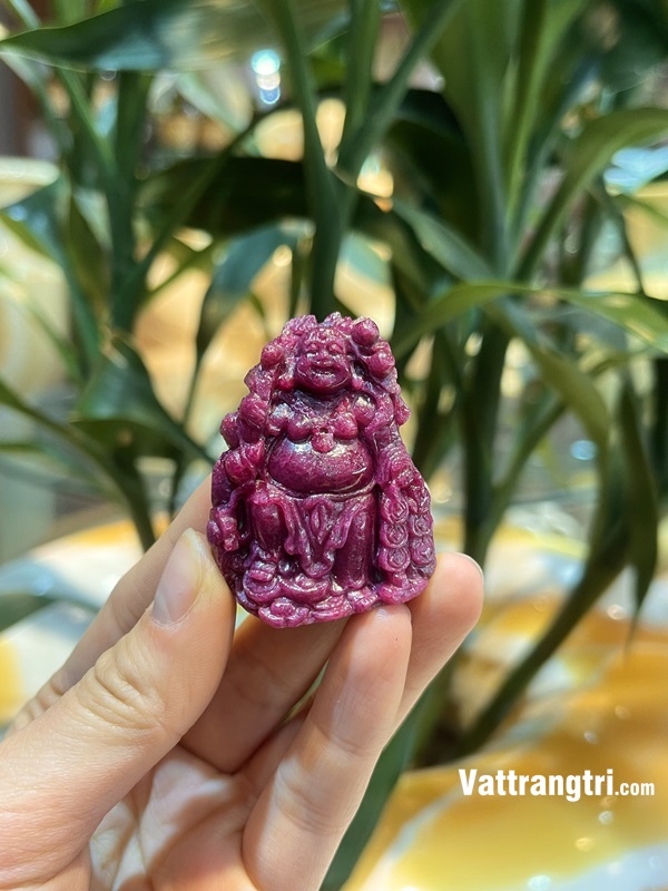 Mặt thần tài di lặc đá quý Ruby vip