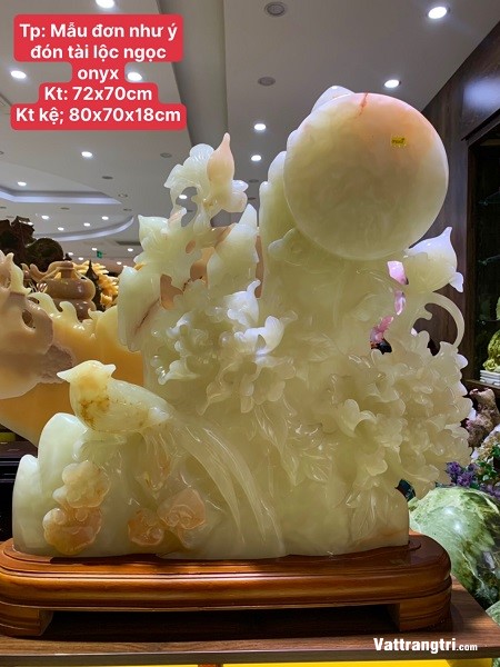 Mẫu đơn như ý đón tài lộc ngọc onyx 72cm