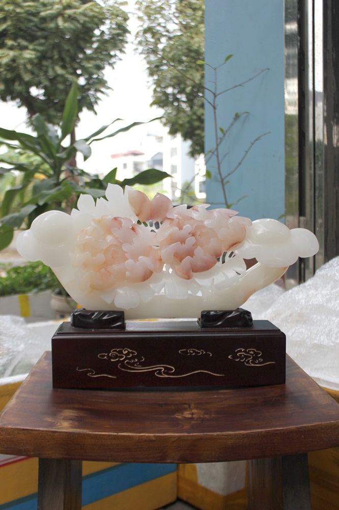 Mẫu Đơn Như Ý Ngọc Onyx 43 x 29cm