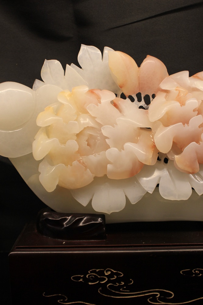 Mẫu Đơn Như Ý Ngọc Onyx 43 x 29cm