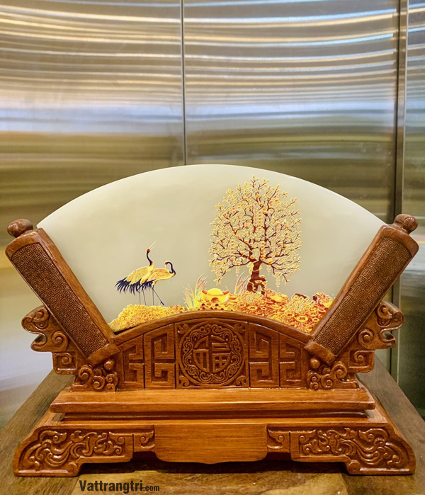 Mẫu quạt ngọc onyx trang trí phòng khách 32cm x 23cm