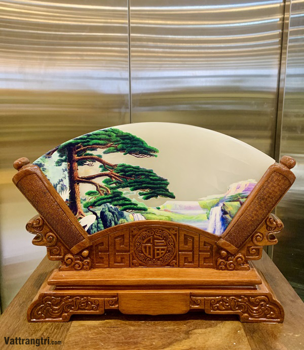 Mẫu quạt ngọc onyx trang trí phòng khách 32cm x 23cm