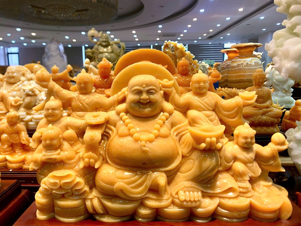 Ngài Di Lặc ngũ phúc Ngọc hoàng long 85cm