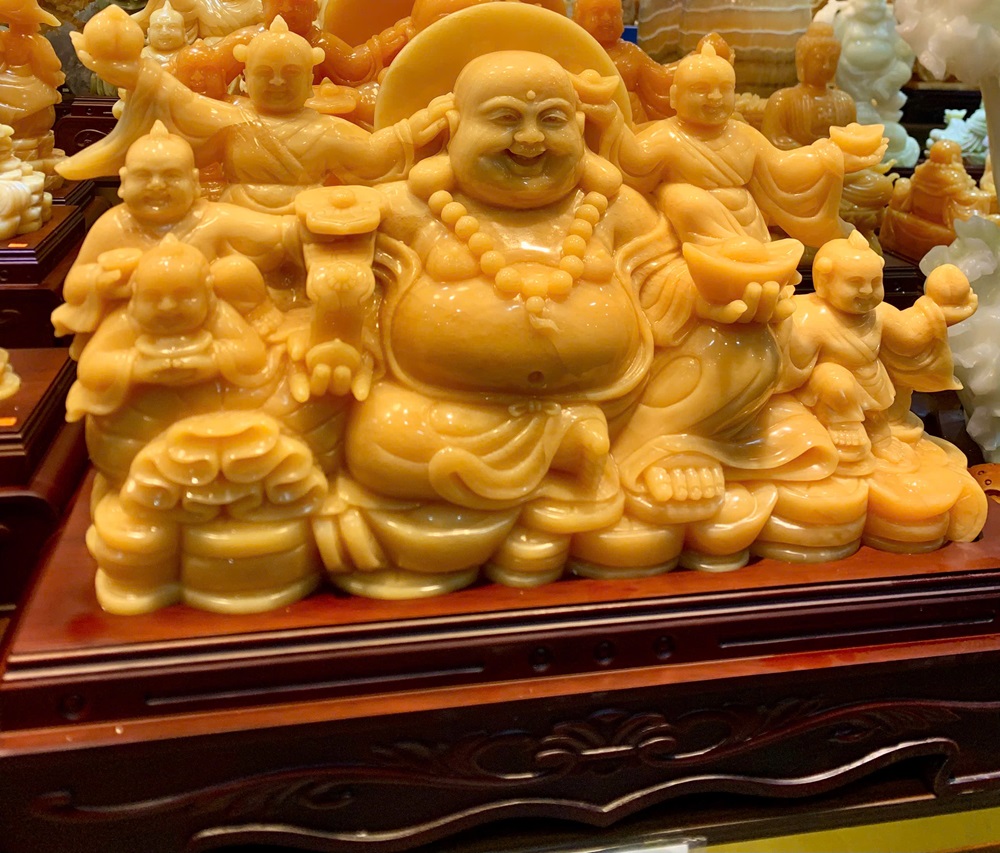 Ngài Di Lặc ngũ phúc Ngọc hoàng long 85cm