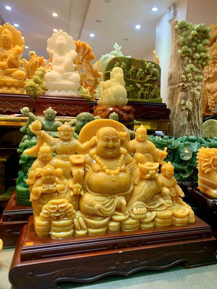 Ngài Di Lặc Ngũ Phúc Ngọc Hoàng Long 85cm