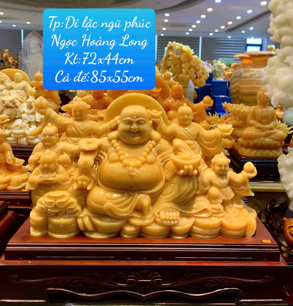 Ngài Di Lặc ngũ phúc Ngọc hoàng long 85cm