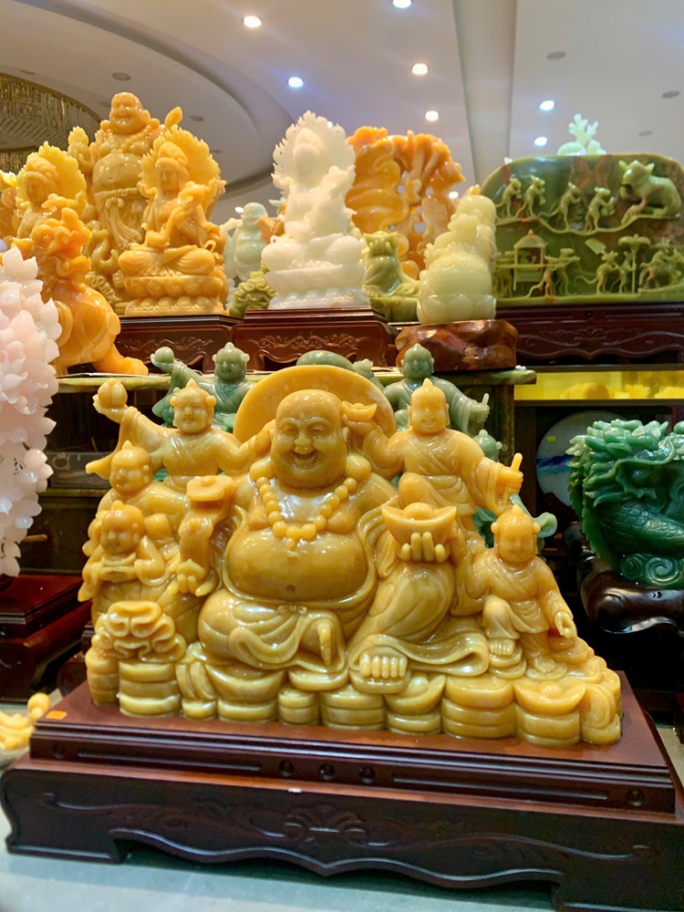 Ngài Di Lặc Ngũ Phúc Ngọc Hoàng Long 85cm