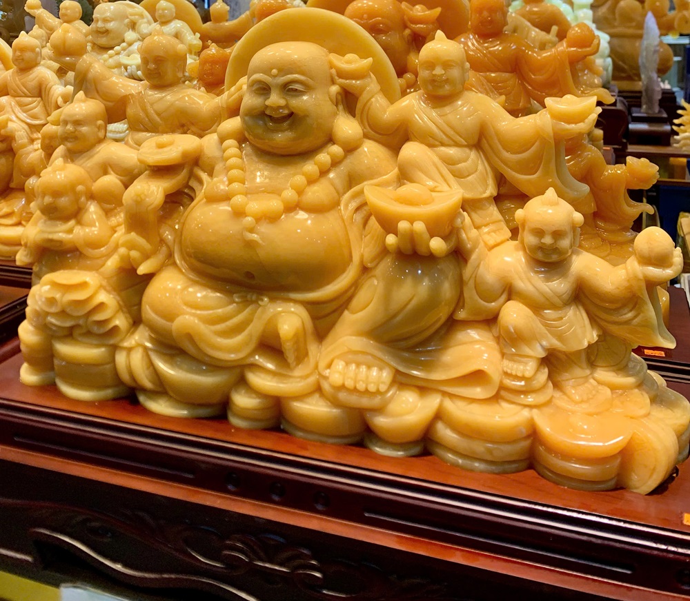 Ngài Di Lặc ngũ phúc Ngọc hoàng long 85cm