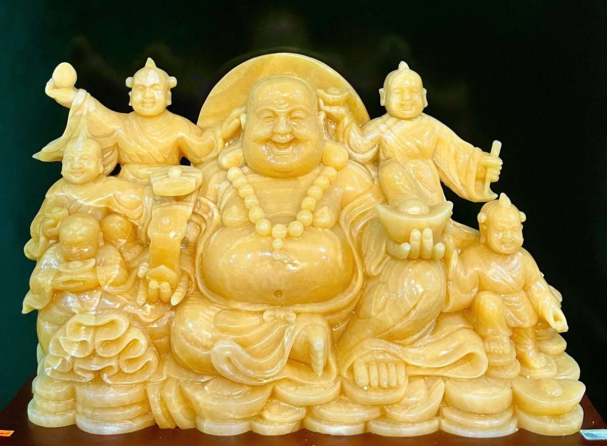 Ngài Di Lặc Ngũ Phúc ngọc hoàng long 85cm