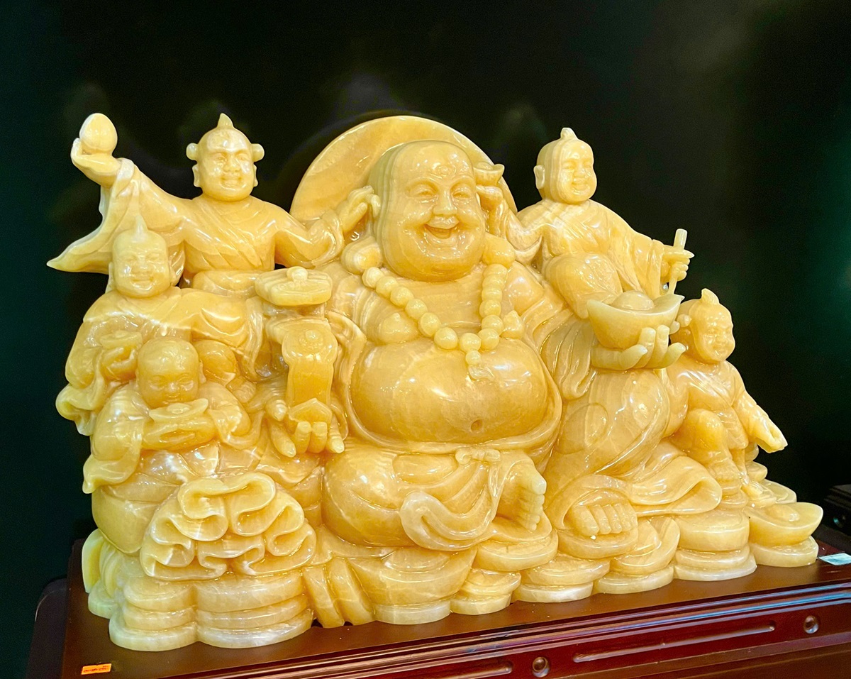 Ngài Di Lặc Ngũ Phúc ngọc hoàng long 85cm