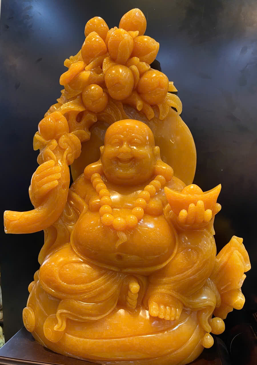 Ngài di lặc vác đào tiên ngọc hoàng long 103cm