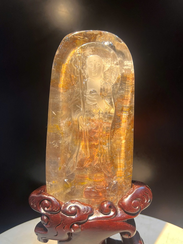 Ngài Địa Tạng Vương Bồ Tát Đá Thạch Anh Ưu Linh 26cm