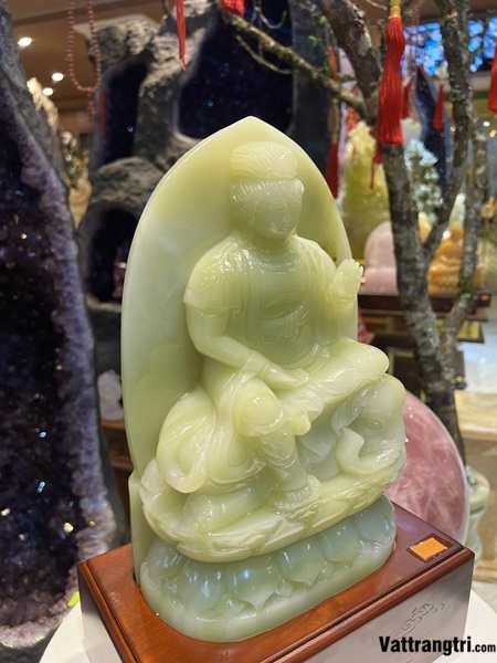 Ngài Phổ Hiền Bồ Tát Ngọc onyx xanh 28cm