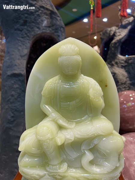 Ngài Phổ Hiền Bồ Tát Ngọc onyx xanh 28cm