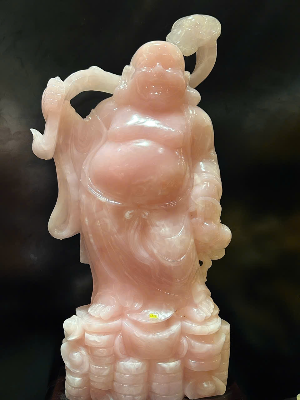 Ngài Thần Tài Di Lặc Đứng Ngọc Onyx Hồng 128cm