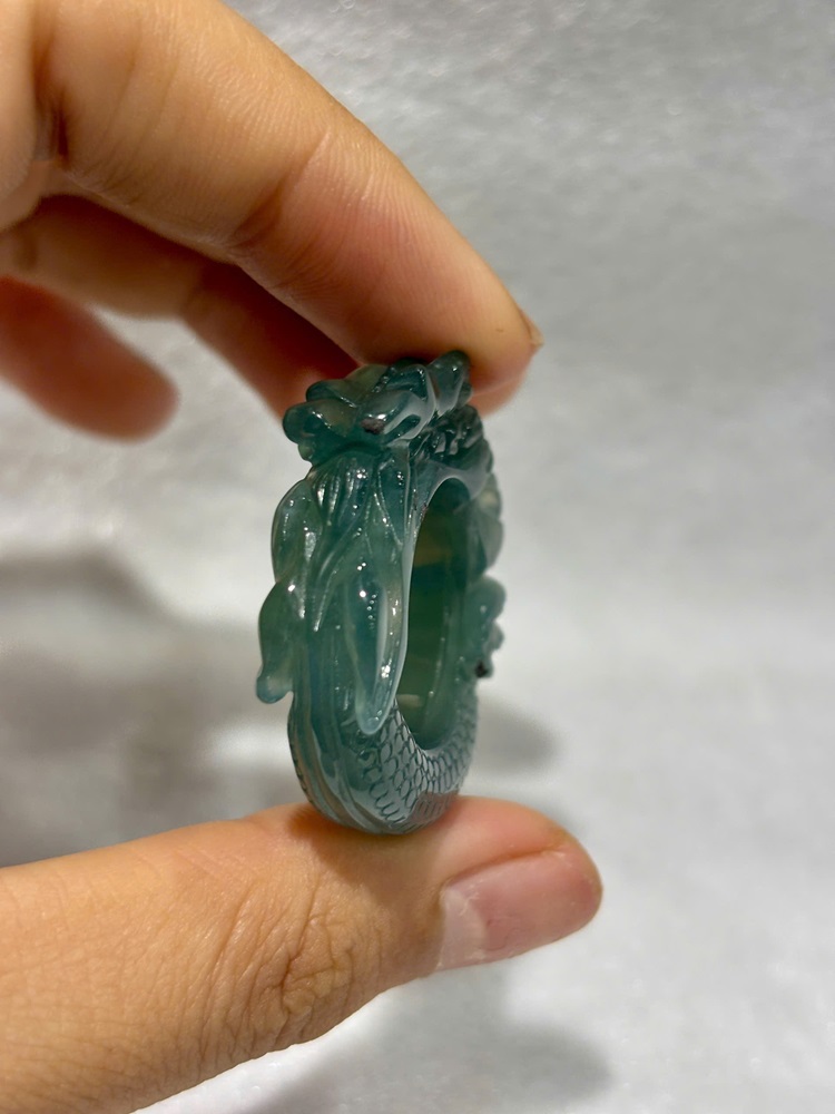 Nhẫn Ngọc Phỉ Thuý Chạm Rồng L1