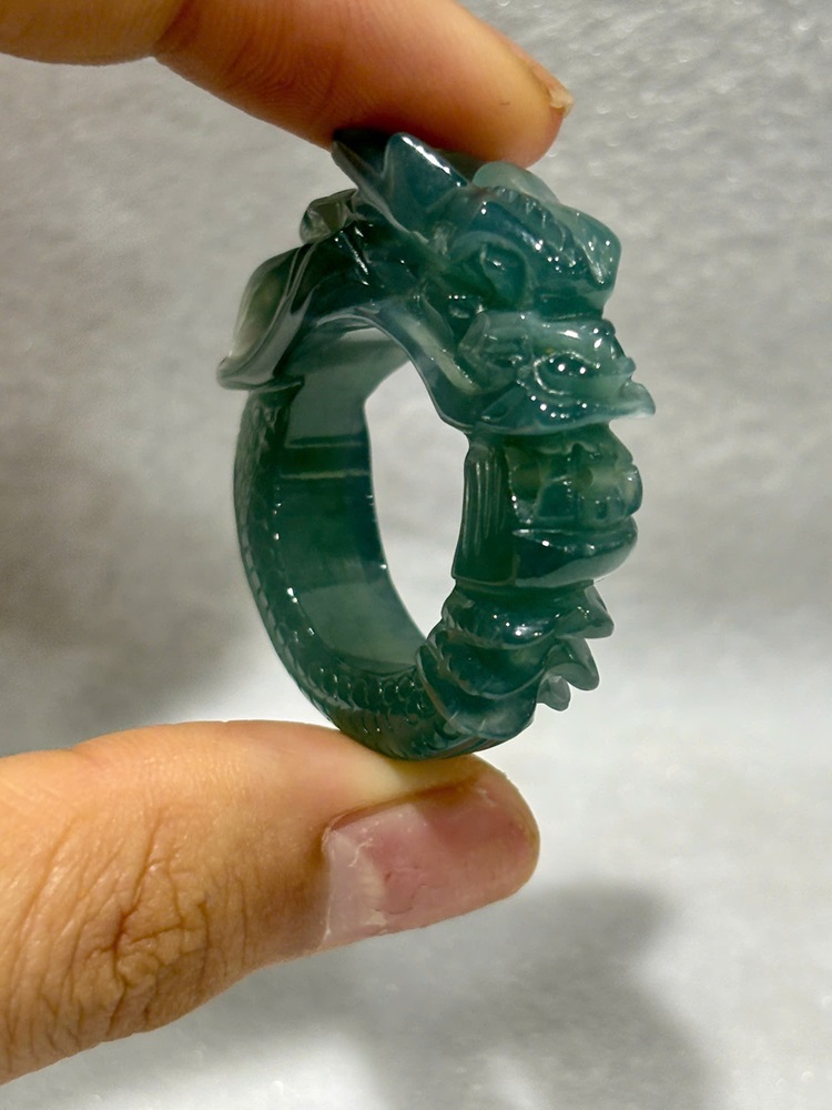 Nhẫn Ngọc Phỉ Thuý Chạm Rồng L3