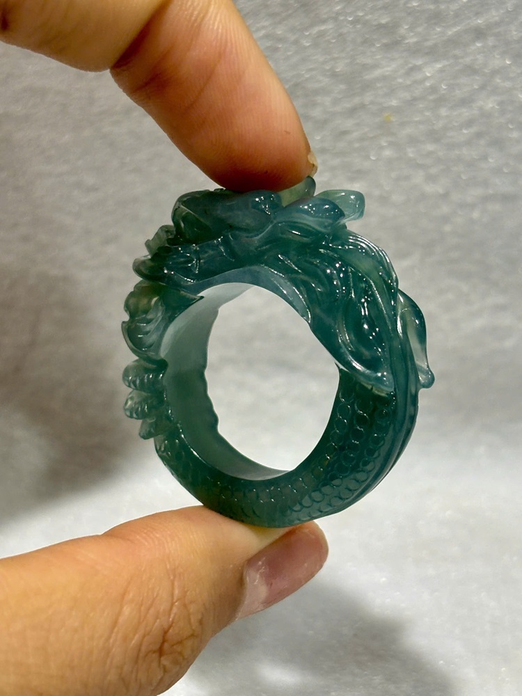 Nhẫn Ngọc Phỉ Thuý Chạm Rồng L3