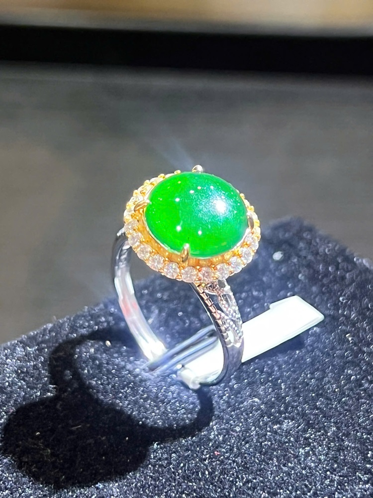 Nhẫn Ngọc Phỉ Thuý Đế Vương Lục - Kèm Giấy Kiểm Định Type A