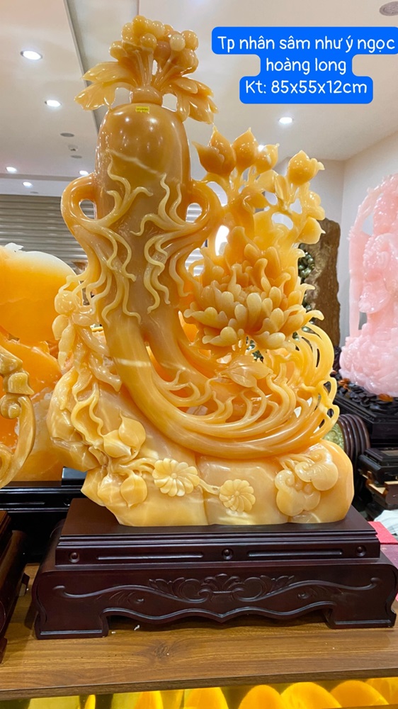 Nhân sâm như ý ngọc hoàng long 85x55x12cm