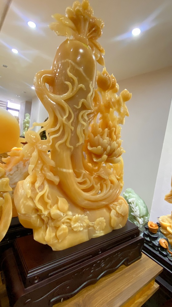 Nhân sâm như ý ngọc hoàng long 85x55x12cm