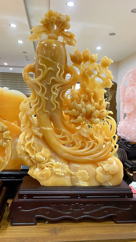 Nhân sâm như ý ngọc hoàng long 85x55x12cm