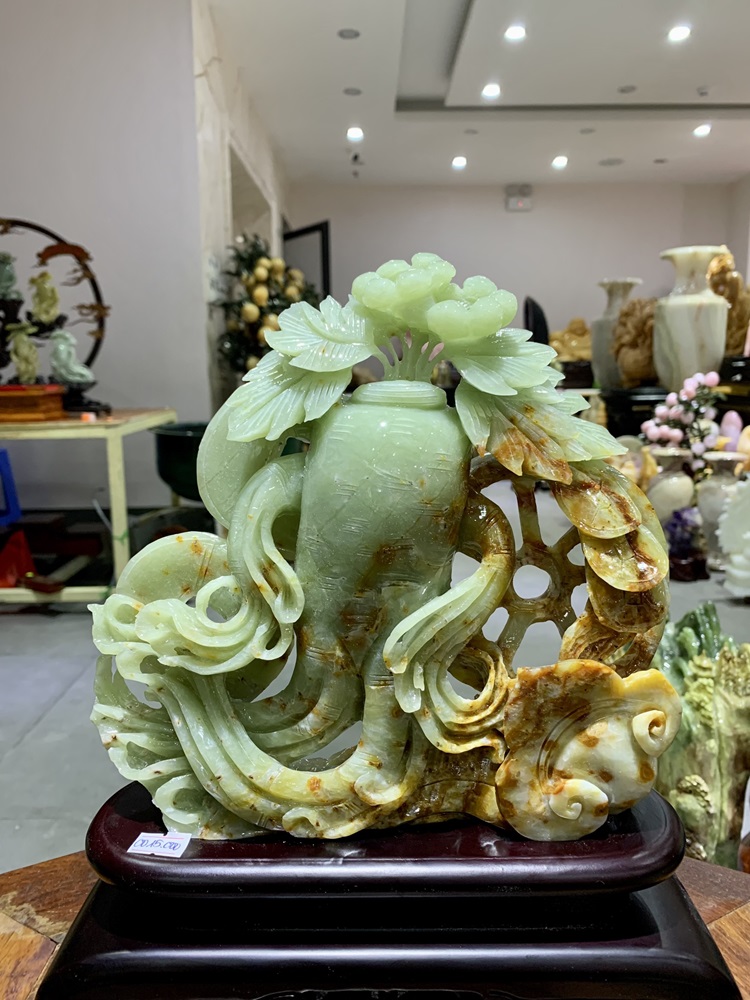 Nhân Sâm Như Ý Ngọc Serpentine 32x26cm