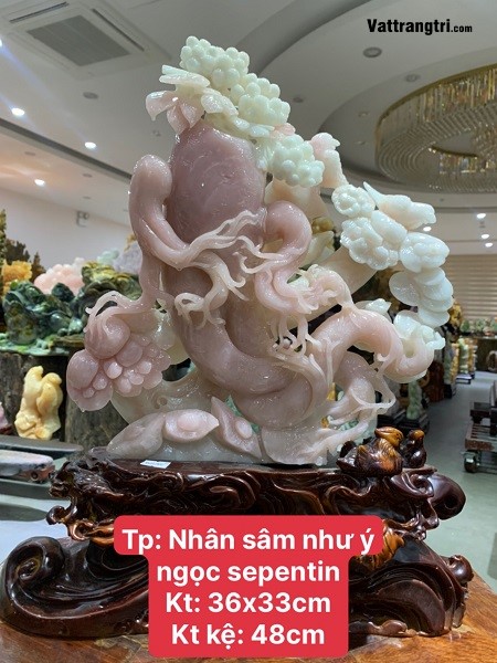Nhân sâm như ý ngọc serpentine 48cm