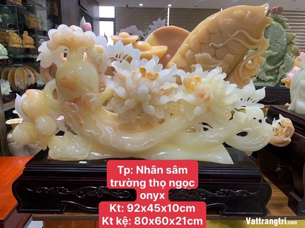 Nhân sâm trường thọ ngọc onyx 92cm