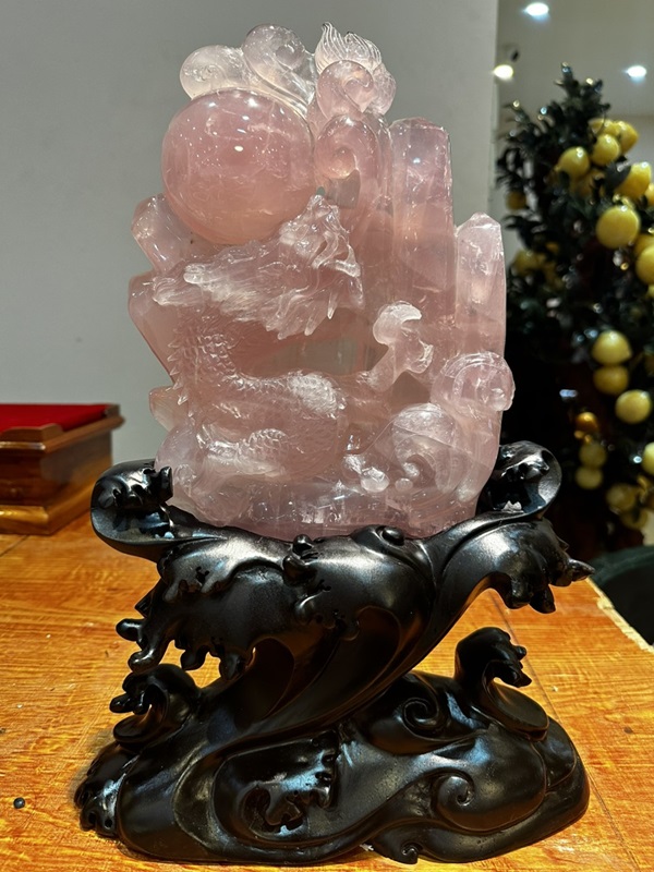 Nhất Long Nhả Ngọc Thạch Anh Hồng Trong VIP