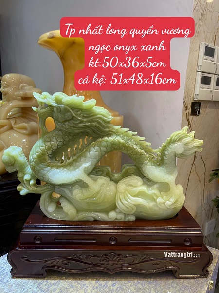 Nhất long quyền vương ngọc onyx xanh 51cm