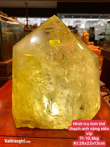 Nhất trụ tinh thể thạch anh vàng siêu vip 28cm