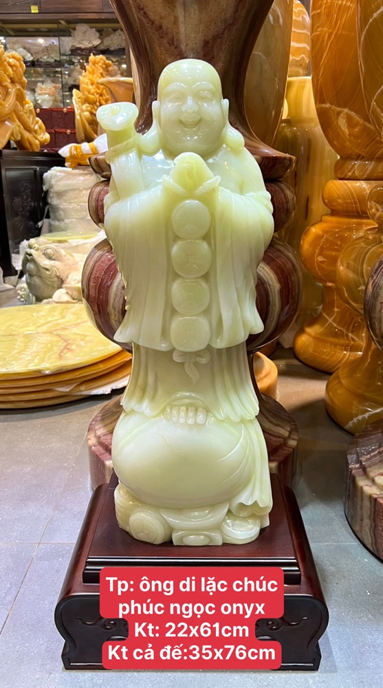 Ông di lặc chúc phúc ngọc onyx 76cm