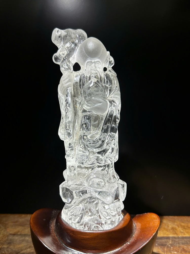 Ông Thọ Thạch Anh Trắng 18cm