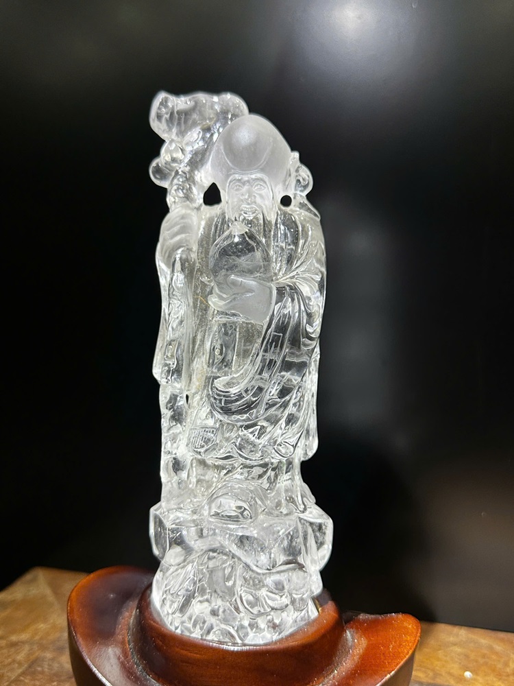 Ông Thọ Thạch Anh Trắng 18cm