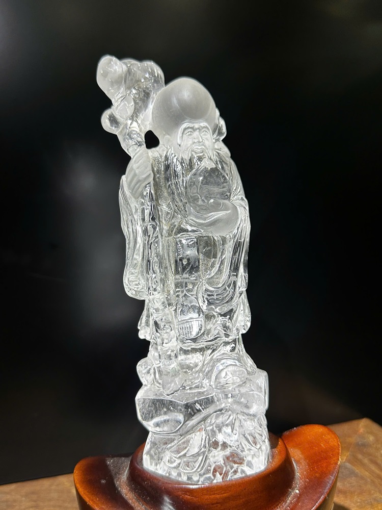Ông Thọ Thạch Anh Trắng 18cm