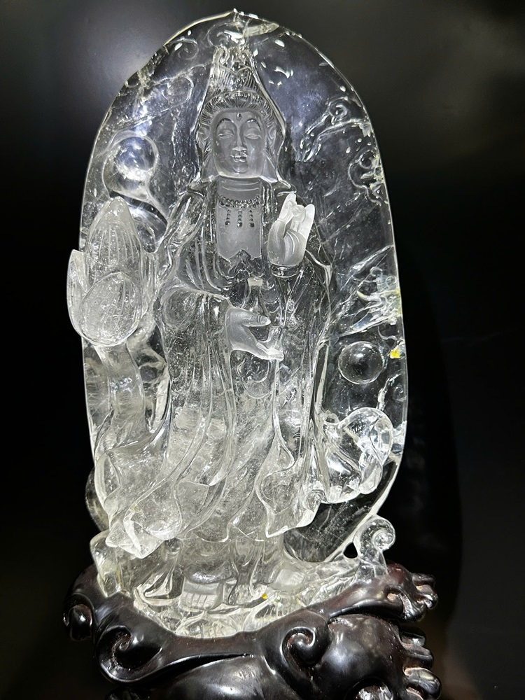 Phật Bà Quan Âm Thạch Anh Trắng 43cm