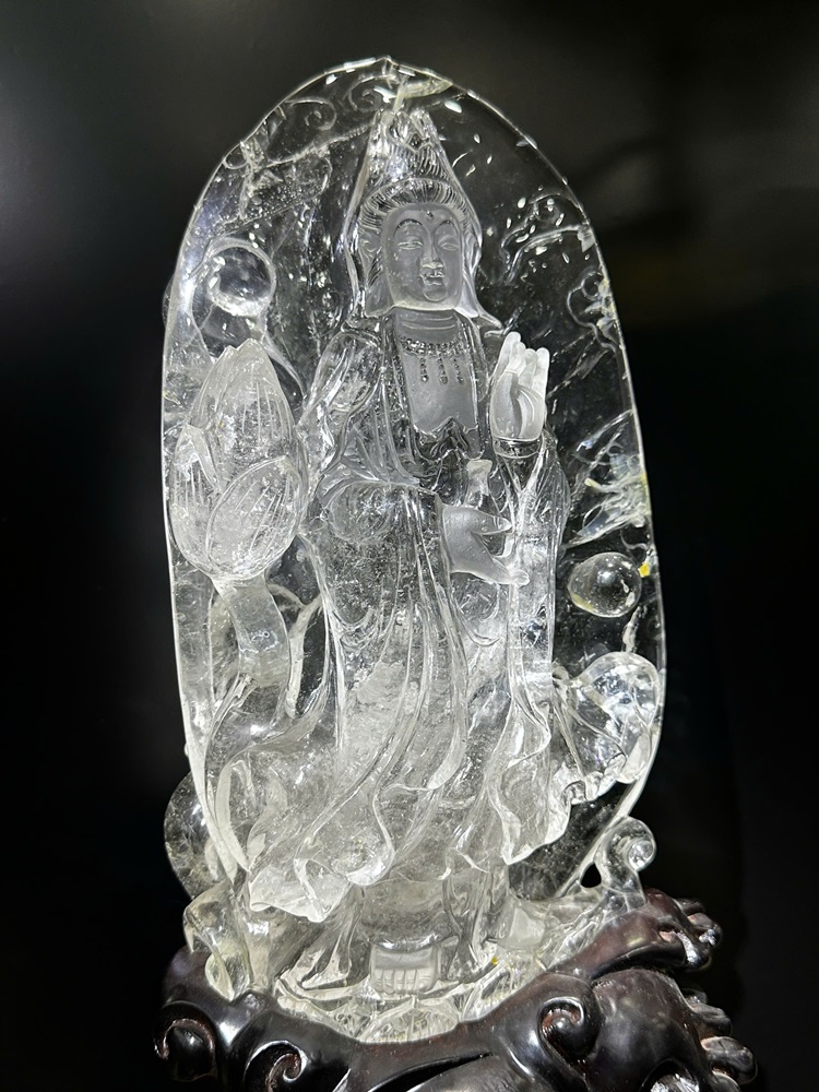 Phật Bà Quan Âm Thạch Anh Trắng 43cm