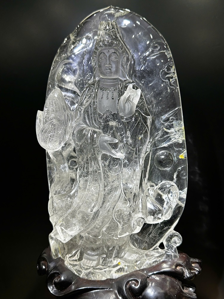 Phật Bà Quan Âm Thạch Anh Trắng 43cm