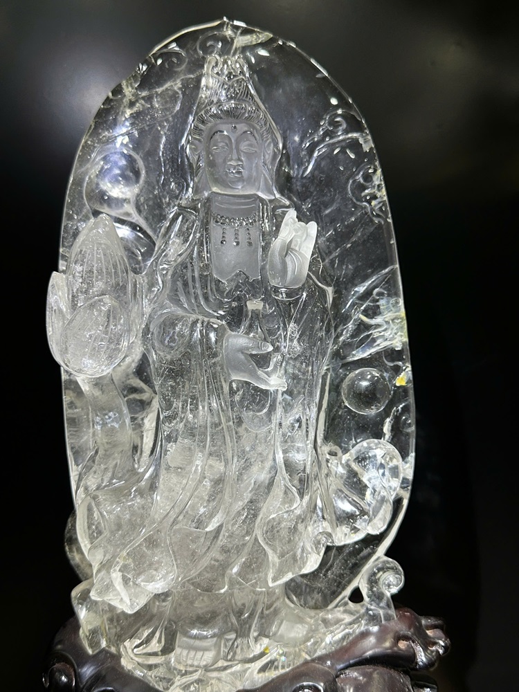 Phật Bà Quan Âm Thạch Anh Trắng 43cm