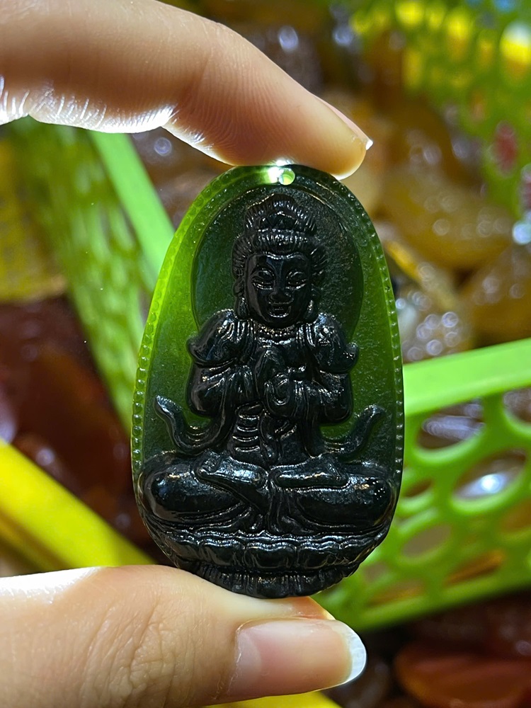 Phật Bản Mệnh Ngọc Bích Xanh