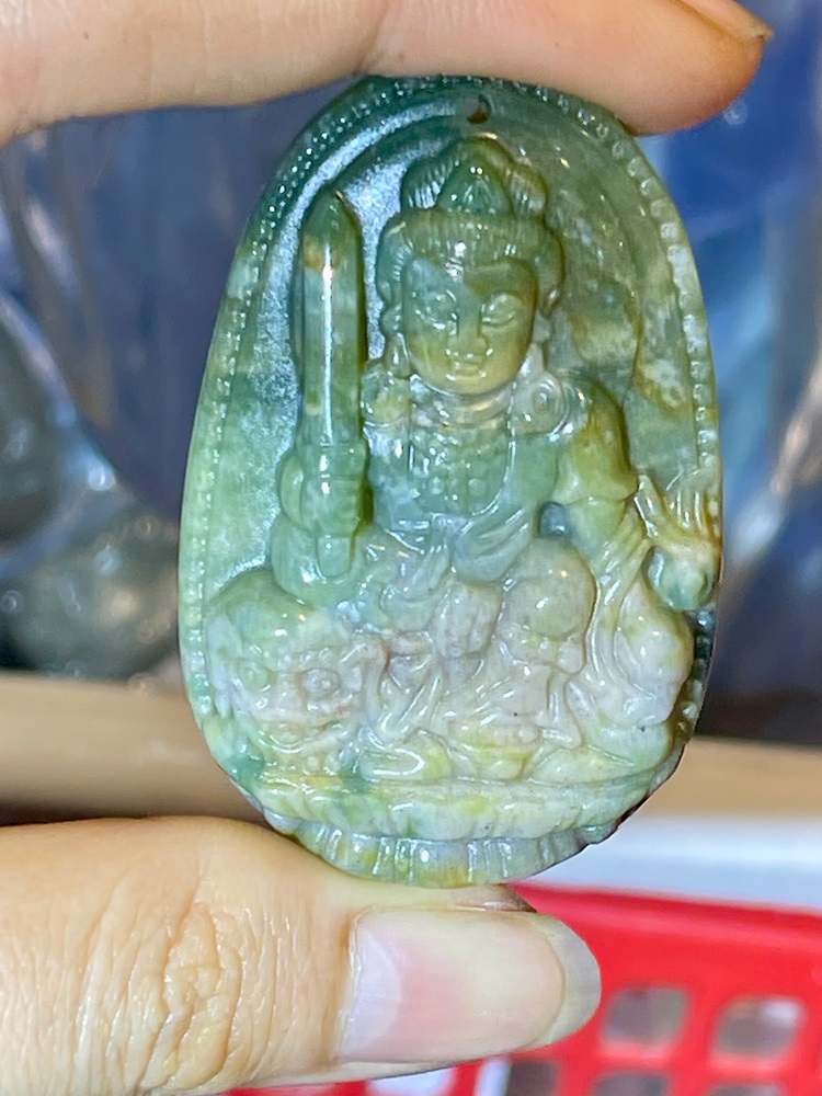 Phật Bản Mệnh Ngọc Mã Não Rêu