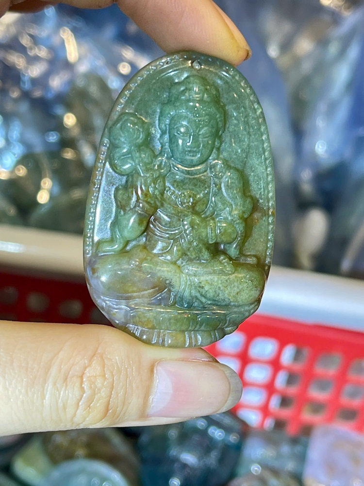 Phật Bản Mệnh Ngọc Mã Não Rêu