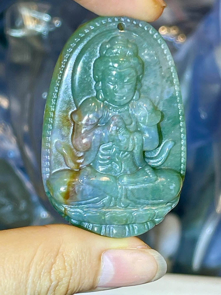 Phật Bản Mệnh Ngọc Mã Não Rêu