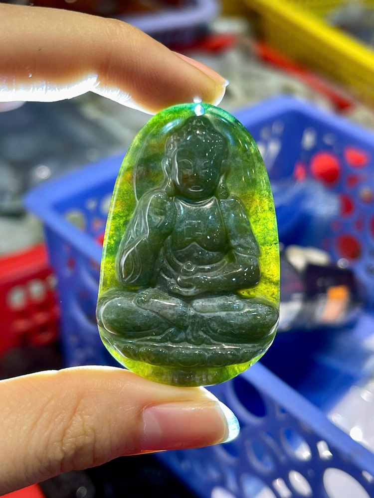 Phật Bản Mệnh Ngọc Mã Não Rêu