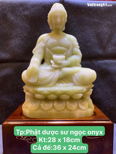 Phật dược sư ngọc onyx 28cm
