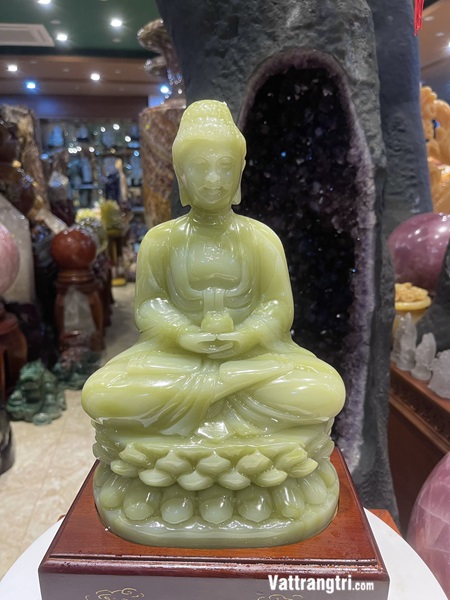 Phật Dược Sư Như Lai Ngọc Onyx xanh 37cm