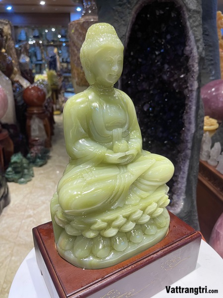 Phật Dược Sư Như Lai Ngọc Onyx xanh 37cm