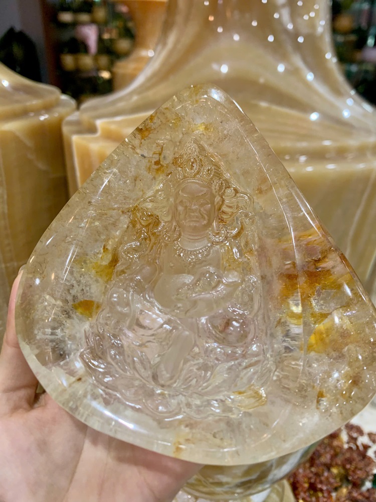 Phật Hoàng Thần Tài Thạch Anh Ưu Linh 13cm