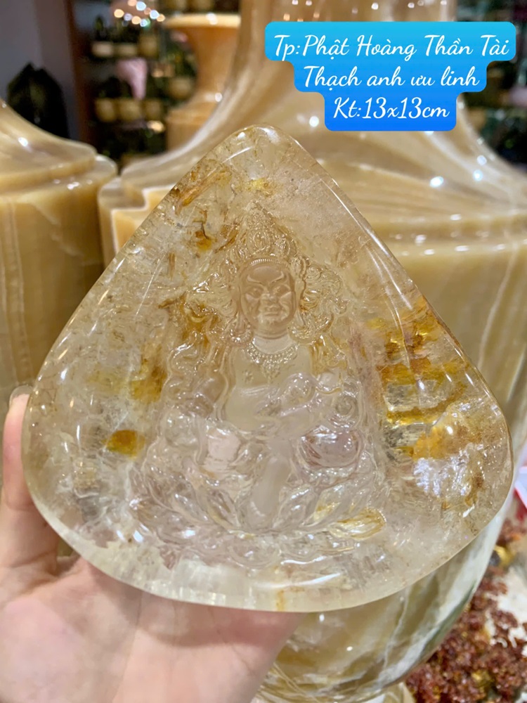 Phật Hoàng Thần Tài Thạch Anh Ưu Linh 13cm